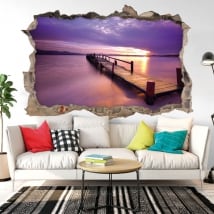 Decorative vinyl 3D sunset colors