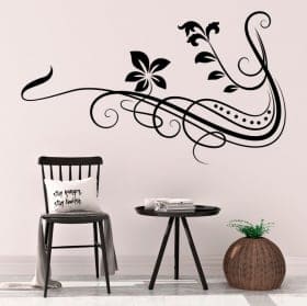 Decorative vinyl tribal flowers