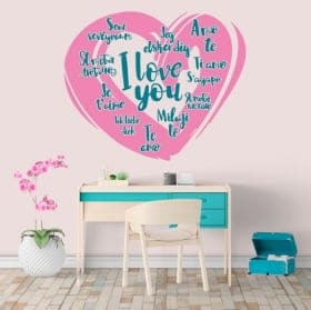 Decorative vinyl I love you in several languages