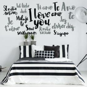 Vinyl stickers I love you in several languages