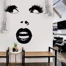 Decorative vinyl surprised woman face