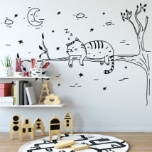 Wall decal sleeping cat