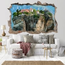 Vinyl monasteries of Meteora Greece 3D