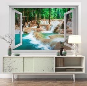 Stickers Laos Kuang Si waterfalls 3D