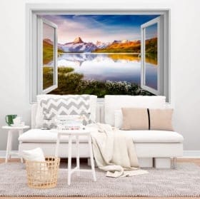 Decorative vinyl lake Bachalpsee Swiss Alps 3D
