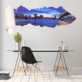 Vinyl panoramic Manhattan torn paper 3D