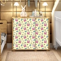 Vinyl and stickers decorate baby furniture