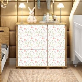 Decorative vinyl baby chest of drawers