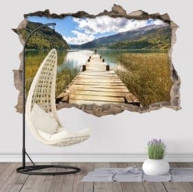 Vinyl walls catwalk on lake 3d