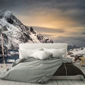 Wall murals vinyls sunset islands lofoten norway