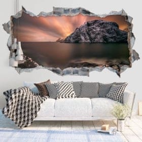 Vinyl walls sunset islands lofoten norway 3d