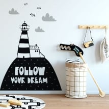 Decorative stickers phrase follow your dreams