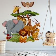 Decorative vinyl children zoo animals