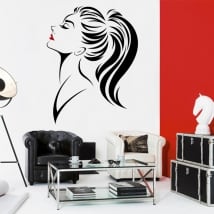 Vinyl walls and windows woman silhouette