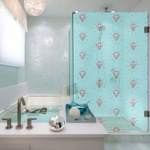 Vinyls for bathroom screens diamonds