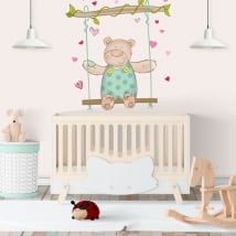 Vinyl walls children bear and swing
