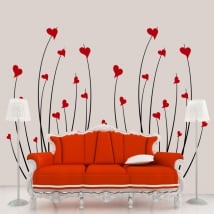 Decorative vinyl hearts flowers