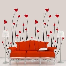 Decorative vinyl hearts flowers