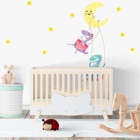 Vinyl children's rooms dinosaurs moon and stars