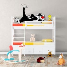 Decorative vinyl cat sylvester and tweety