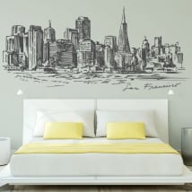 Decorative vinyl city skyline san francisco