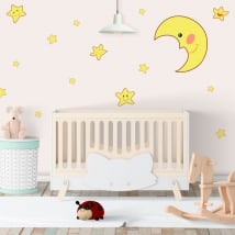 Stickers vinyl moon and children stars