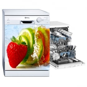 Adhesive vinyl dishwasher fruits in the water
