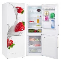 Vinyls for refrigerators strawberries with milk