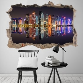 Vinyl doha city qatar 3d wall hole