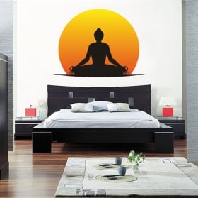 Adhesive vinyl and stickers yoga silhouette