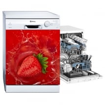 Vinyl strawberry in the water to decorate a dishwasher