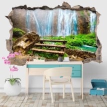 Vinyls hole wall waterfalls 3d