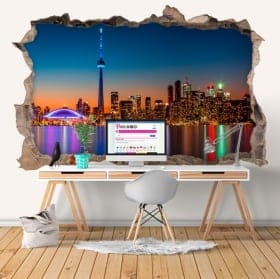 Vinyl 3d wall hole canada colors sunset