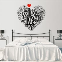 Vinyl and stickers heart text love