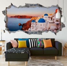 Sunset Cliff 3d Wall Art Broken Wall 3d Wall Stickers Wall Sticker