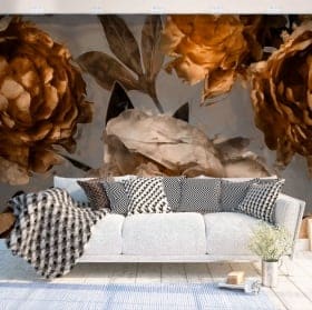 Vinyl wall murals tropical paradise flowers