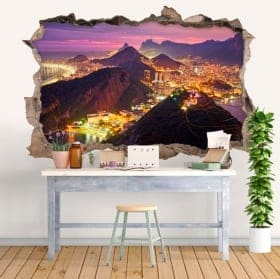 Vinyl 3d wall hole canada colors sunset