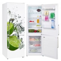 Vinyl and stickers decorate refrigerators lemons in the water