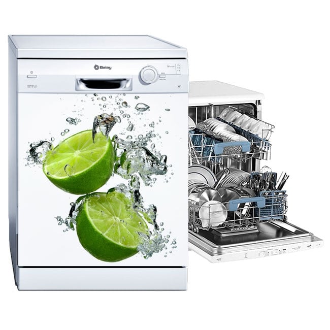 Vinyl And Stickers Decorate Dishwasher Lemons In The Water