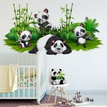 Stickers decorating children's rooms panda bears