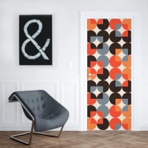 Vinyl for doors retro colors circles