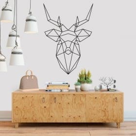 Decorative vinyl geometric deer head origami