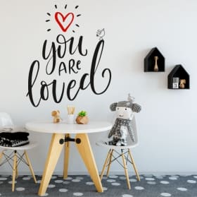 Vinyl and stickers english phrase you are loved