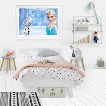 Disney vinyl frozen elsa and olaf picture effect 3d