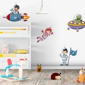 Stickers vinyl moon and children stars