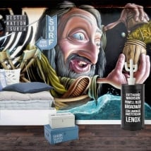 Murals and vinyl urban art graffiti