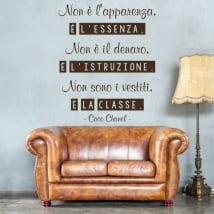 Adhesive vinyl coco chanel italian phrase