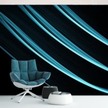 Vinyl murals walls and objects blue strokes