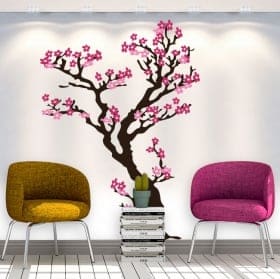 Stickers and decorative vinyls tree with flowers