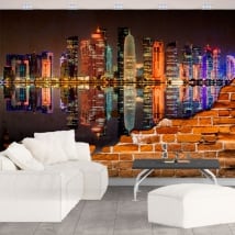 Vinyl murals city of doha qatar broken wall effect